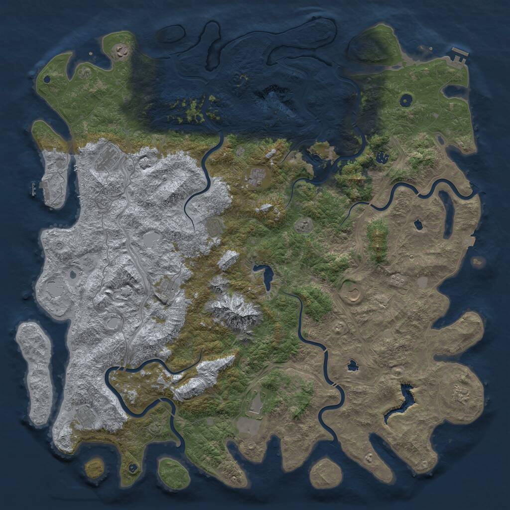 Rust Map: Procedural Map, Size: 6000, Seed: 860317, 17 Monuments