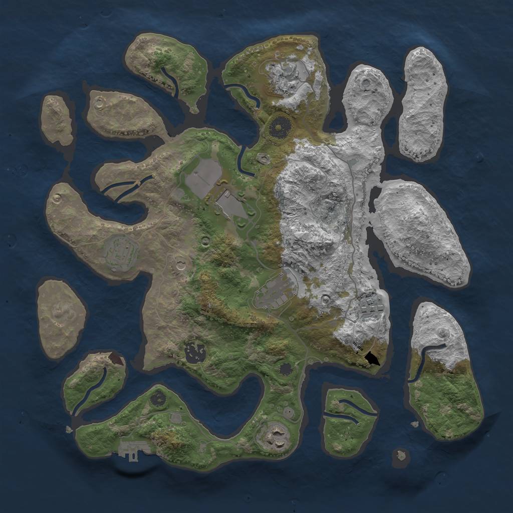 Rust Map: Procedural Map, Size: 3500, Seed: 563265236, 11 Monuments