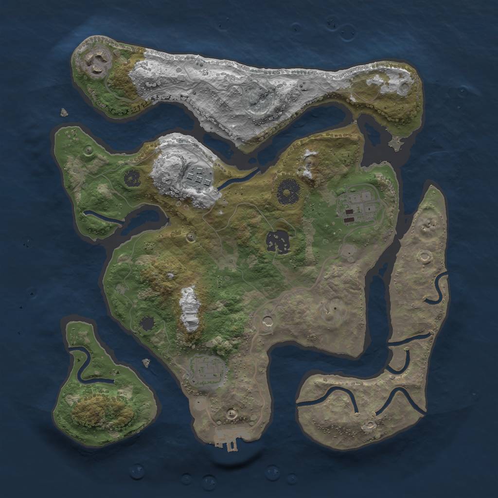 Rust Map: Procedural Map, Size: 3000, Seed: 1840023589, 9 Monuments