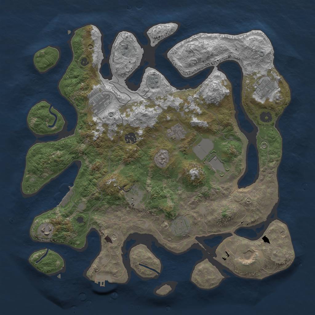 Rust Map: Procedural Map, Size: 4000, Seed: 4396134, 15 Monuments