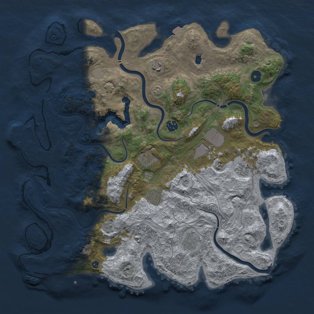 Rust Map: Procedural Map, Size: 4250, Seed: 22725, 14 Monuments