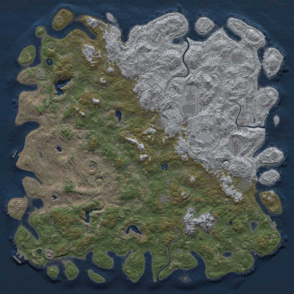 Rust Map: Procedural Map, Size: 6000, Seed: 1051976, 17 Monuments