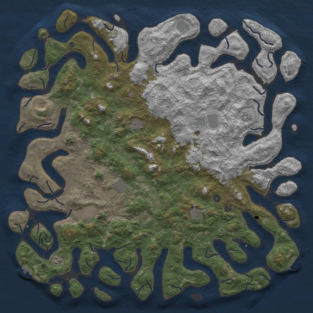 Rust Map: Procedural Map, Size: 6000, Seed: 1051976, 16 Monuments