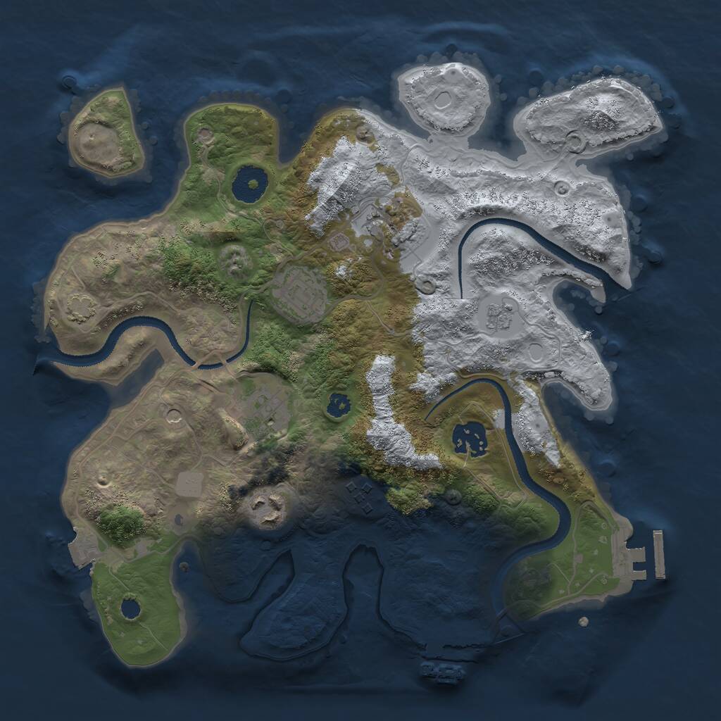 Rust Map: Procedural Map, Size: 3000, Seed: 253704880, 12 Monuments