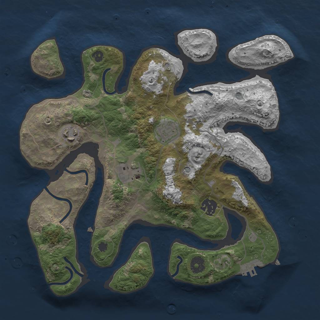 Rust Map: Procedural Map, Size: 3000, Seed: 253704880, 8 Monuments