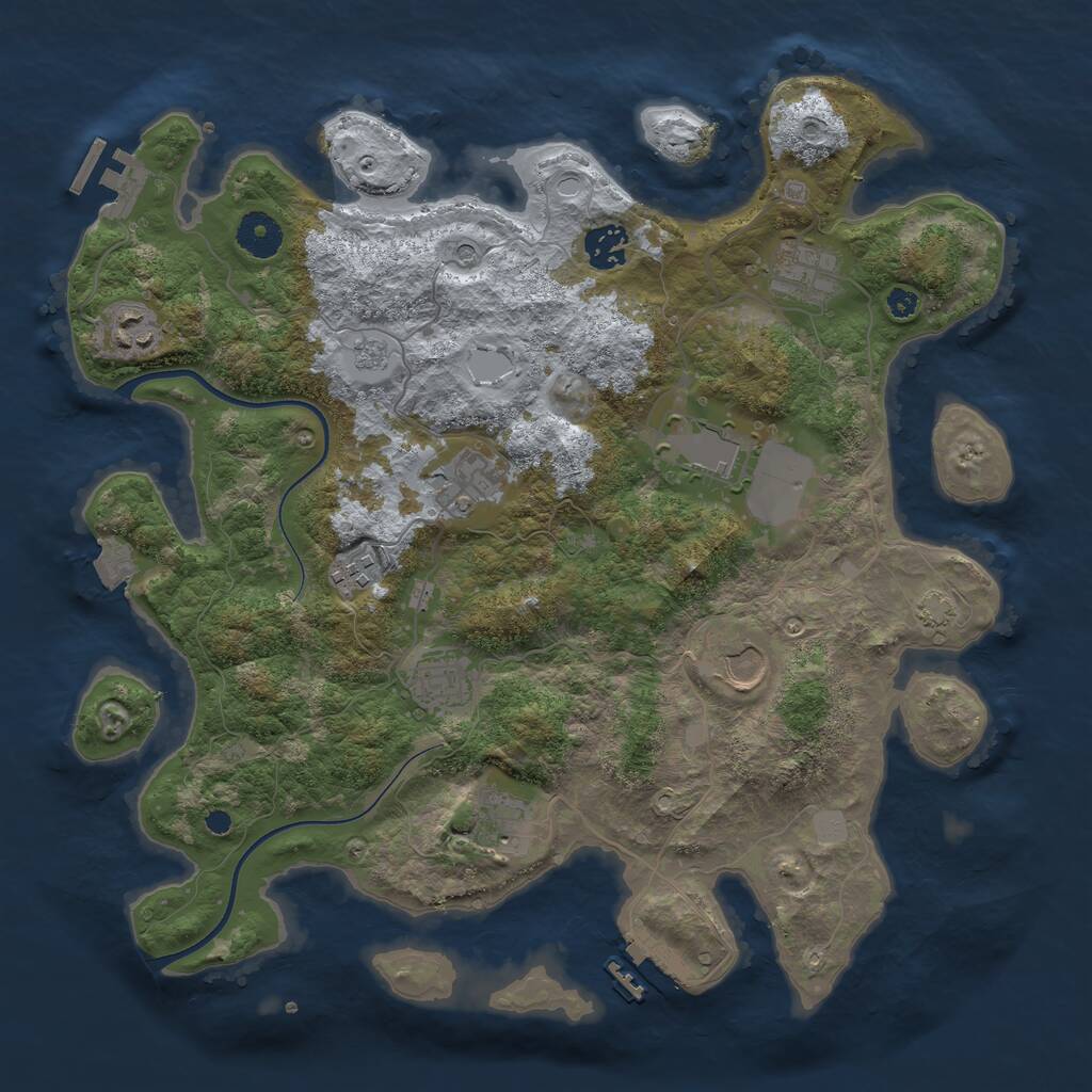 Rust Map: Procedural Map, Size: 3650, Seed: 6386, 15 Monuments