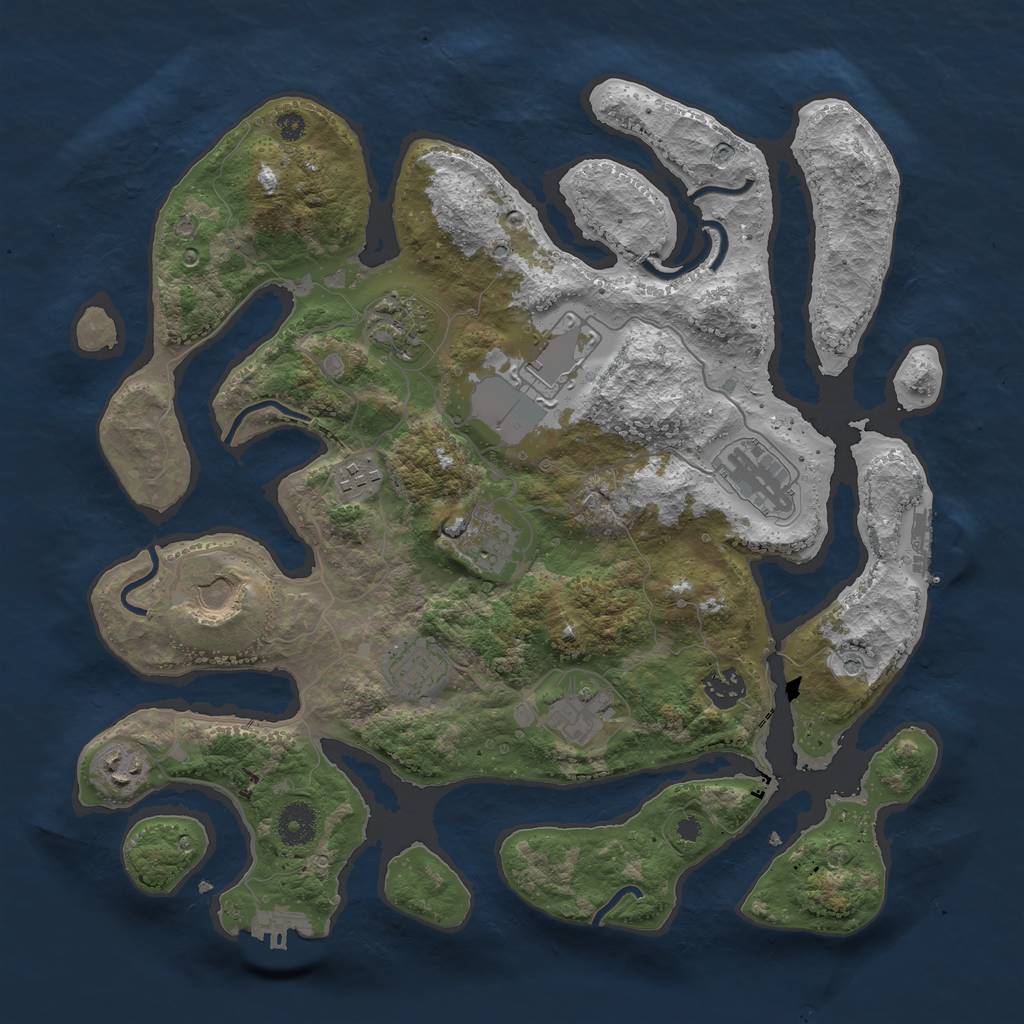 Rust Map: Procedural Map, Size: 3750, Seed: 1344787343, 15 Monuments