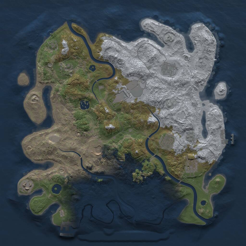 Rust Map: Procedural Map, Size: 3750, Seed: 1344787343, 15 Monuments