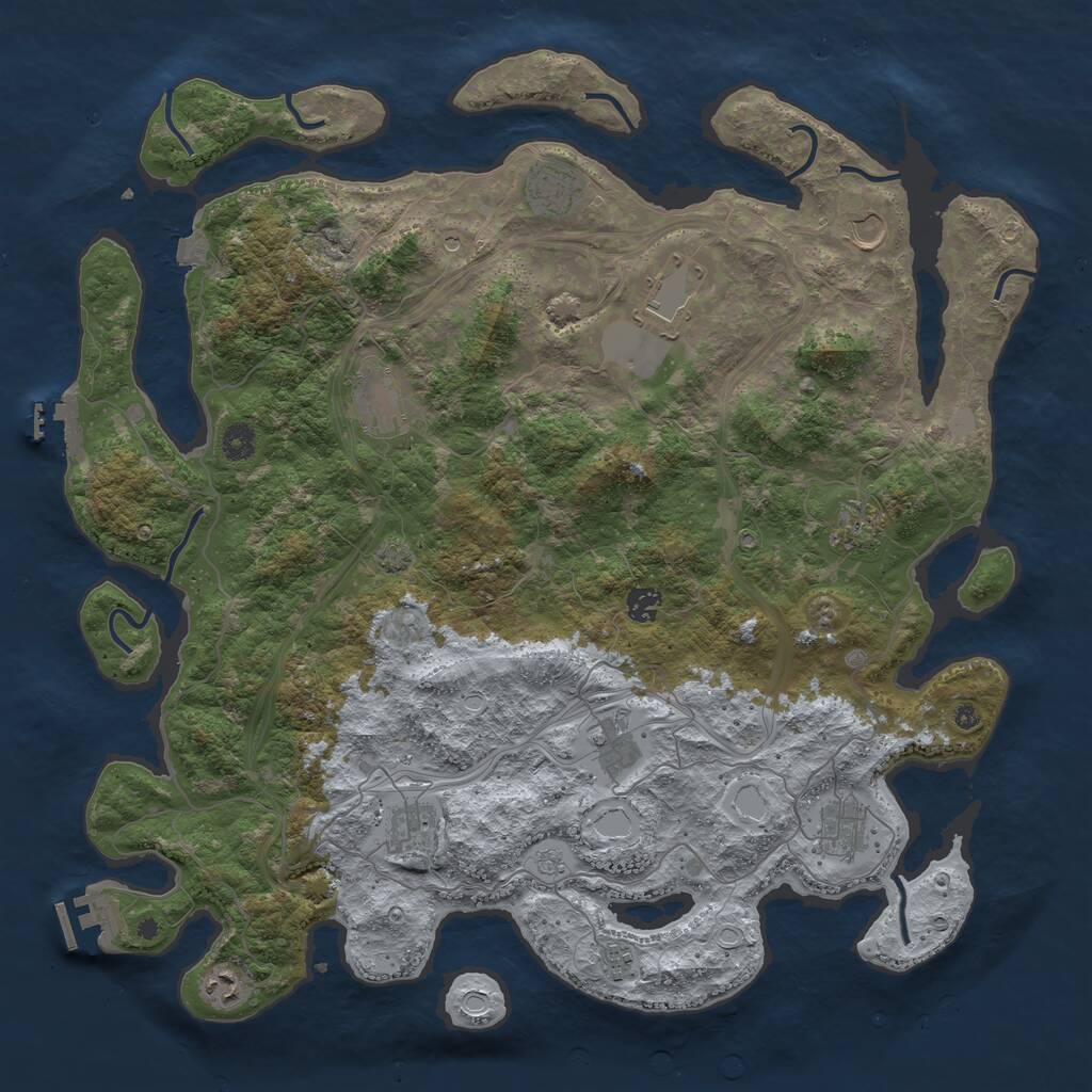 Rust Map: Procedural Map, Size: 4500, Seed: 87900, 17 Monuments