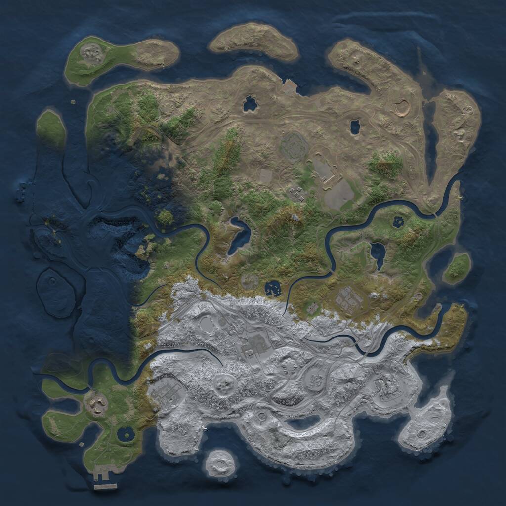 Rust Map: Procedural Map, Size: 4500, Seed: 87900, 17 Monuments