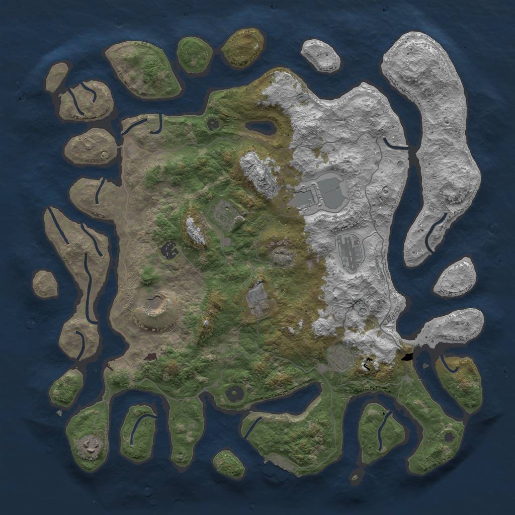 Rust Map: Procedural Map, Size: 4500, Seed: 192, 12 Monuments