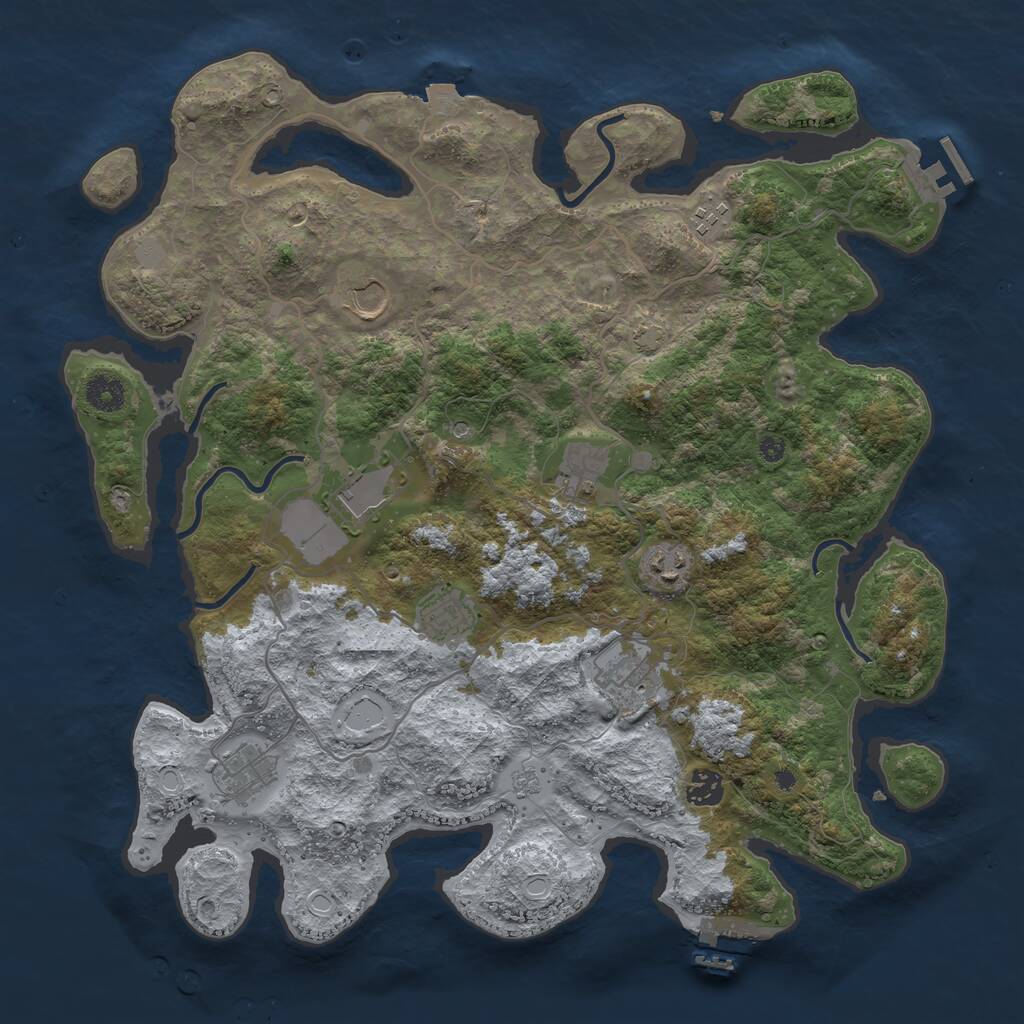 Rust Map: Procedural Map, Size: 4000, Seed: 869924370, 15 Monuments