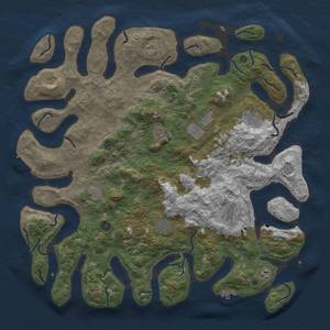Thumbnail Rust Map: Procedural Map, Size: 5000, Seed: 7377, 16 Monuments