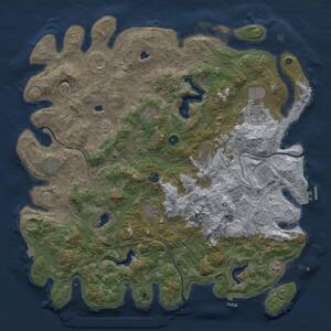 Thumbnail Rust Map: Procedural Map, Size: 5000, Seed: 7377, 17 Monuments