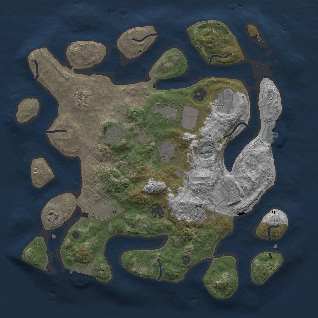 Rust Map: Procedural Map, Size: 3750, Seed: 221017337, 15 Monuments