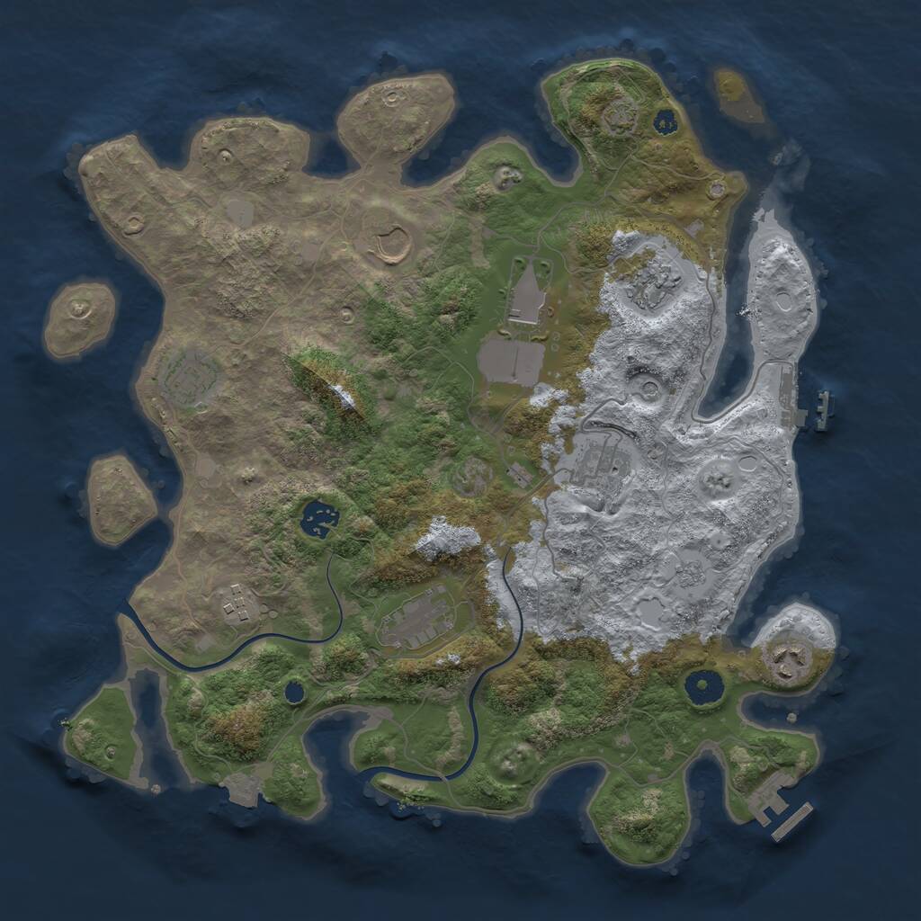 Rust Map: Procedural Map, Size: 3750, Seed: 221017337, 15 Monuments