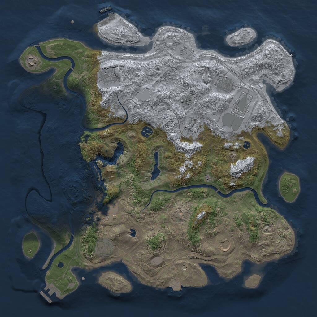 Rust Map: Procedural Map, Size: 4300, Seed: 2131564099, 16 Monuments