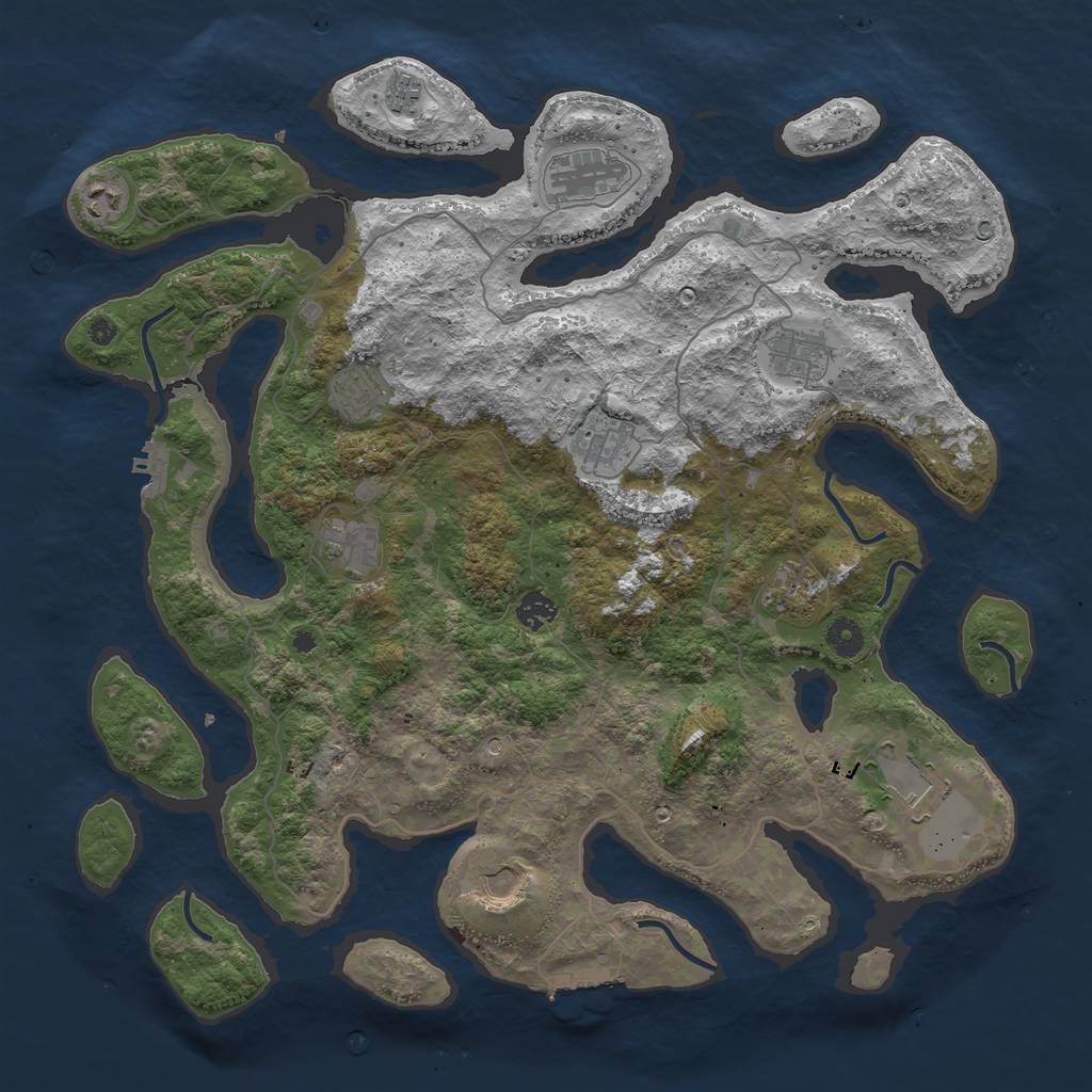 Rust Map: Procedural Map, Size: 4300, Seed: 2131564099, 16 Monuments