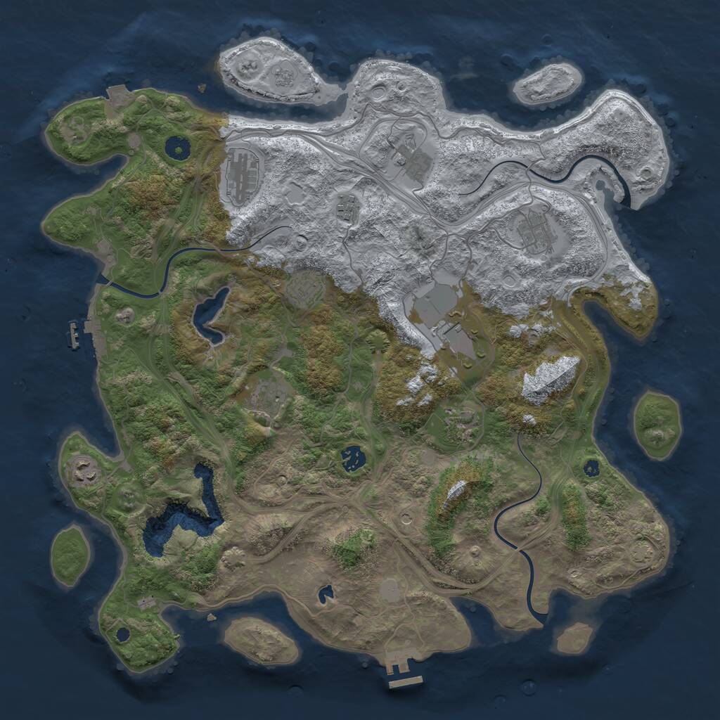 Rust Map: Procedural Map, Size: 4300, Seed: 2131564099, 16 Monuments