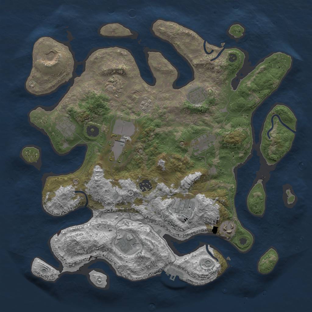 Rust Map: Procedural Map, Size: 3800, Seed: 9404, 15 Monuments