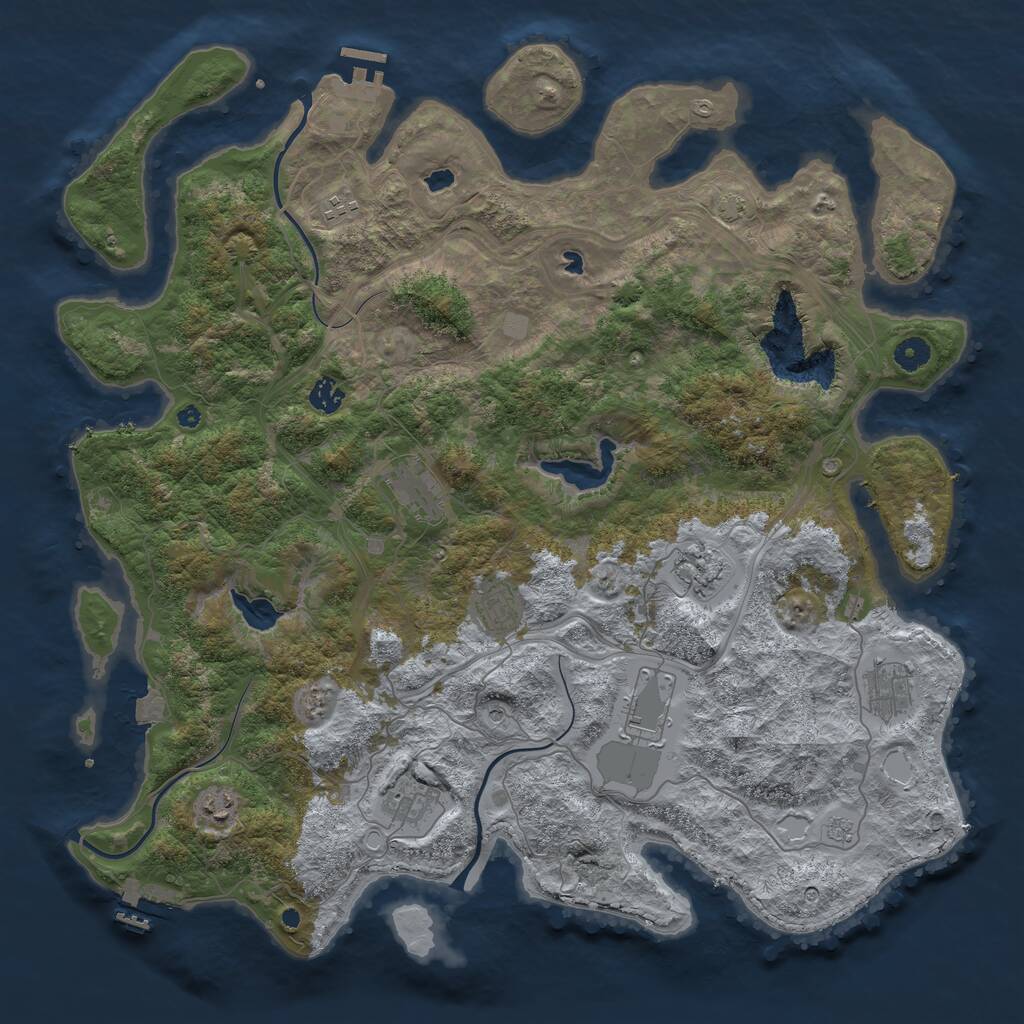 Rust Map: Procedural Map, Size: 4500, Seed: 442397079, 15 Monuments