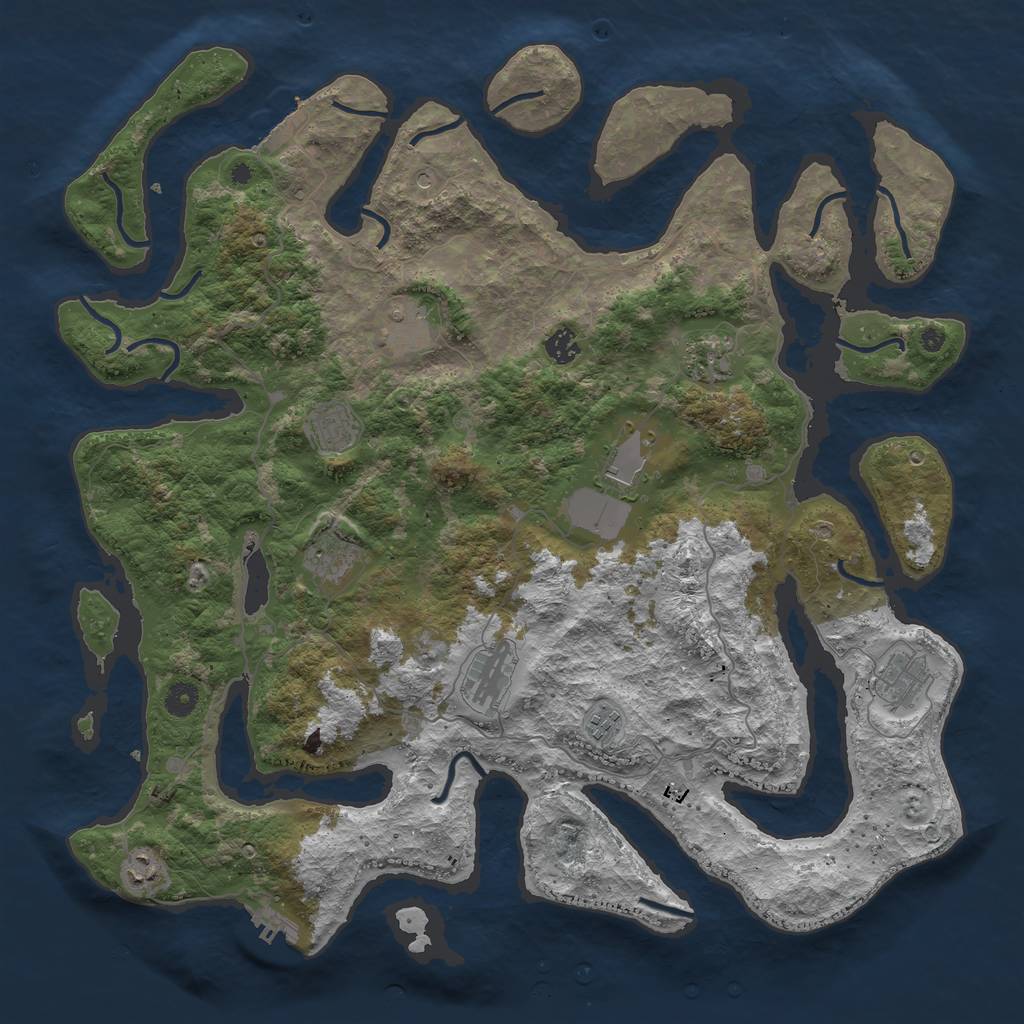 Rust Map: Procedural Map, Size: 4500, Seed: 442397079, 15 Monuments