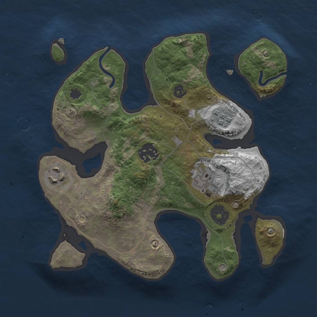 Rust Map: Procedural Map, Size: 2500, Seed: 46513, 6 Monuments