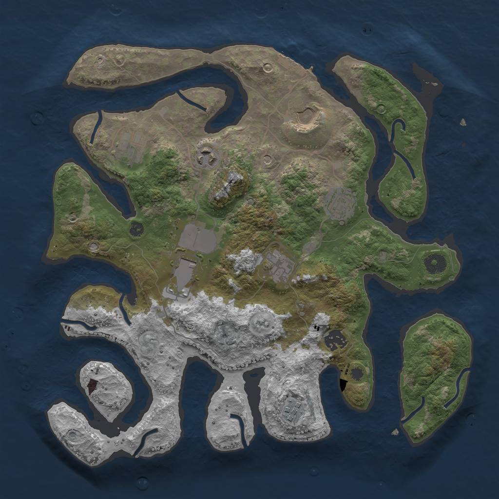 Rust Map: Procedural Map, Size: 3600, Seed: 1549946105, 12 Monuments