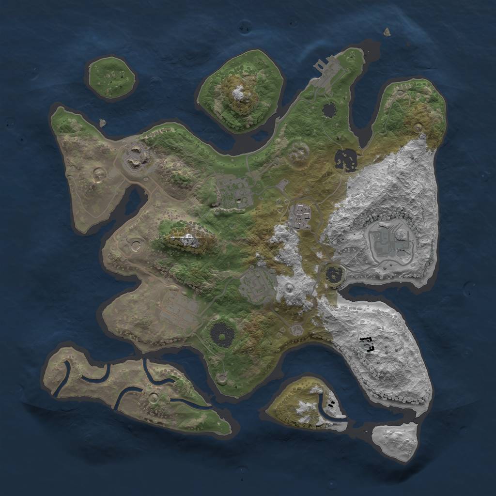 Rust Map: Procedural Map, Size: 3100, Seed: 613173, 11 Monuments