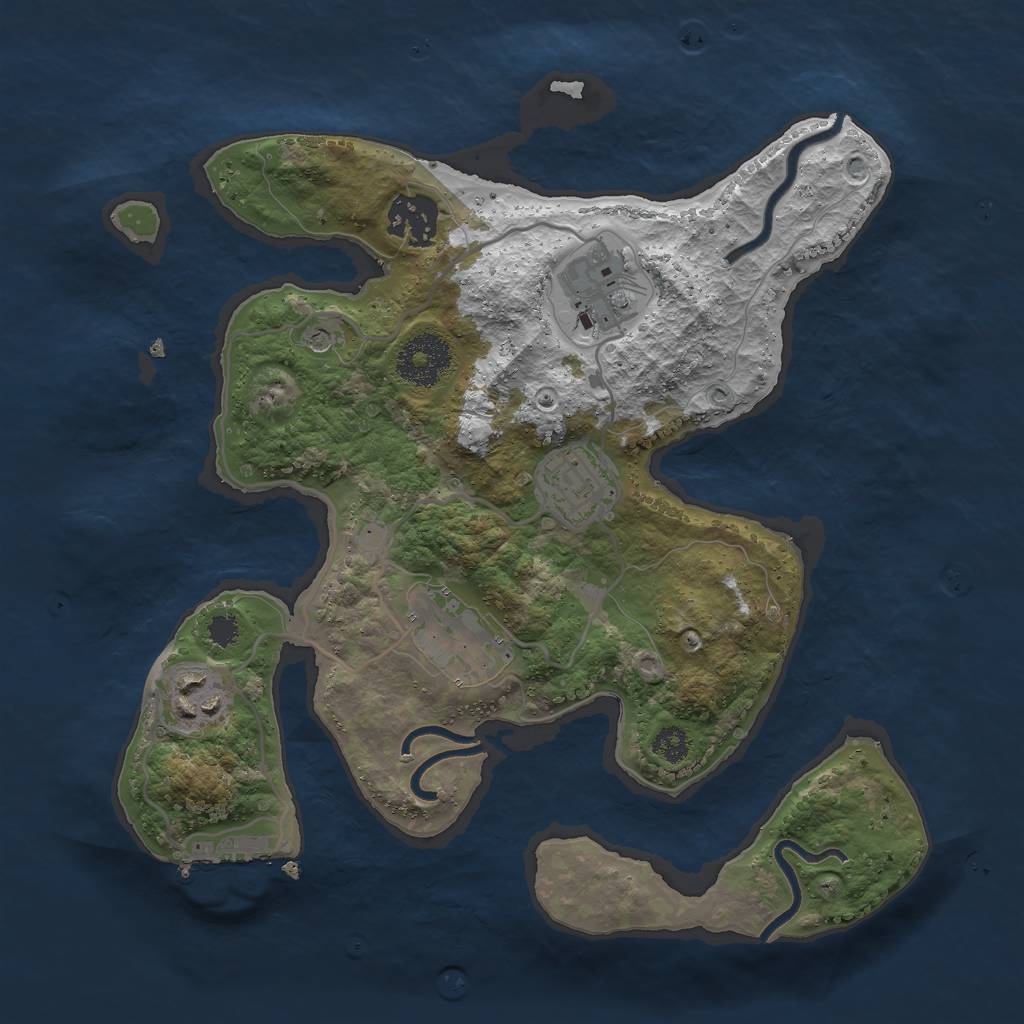 Rust Map: Procedural Map, Size: 2900, Seed: 856154, 9 Monuments