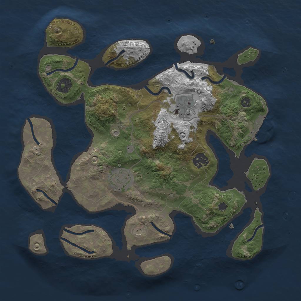 Rust Map: Procedural Map, Size: 3000, Seed: 202907, 7 Monuments