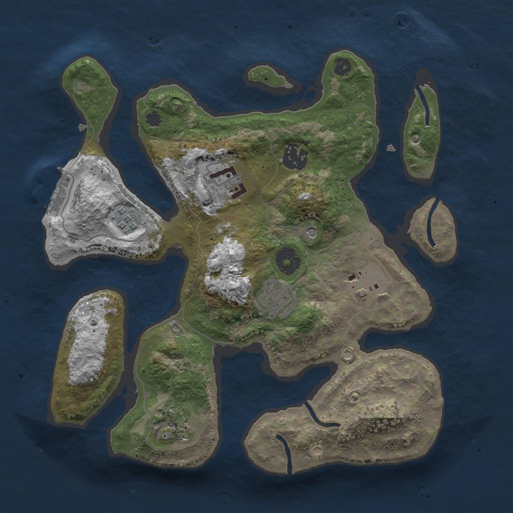 Rust Map: Procedural Map, Size: 3000, Seed: 220126, 10 Monuments