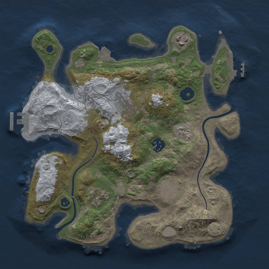 Rust Map: Procedural Map, Size: 3000, Seed: 220126, 10 Monuments