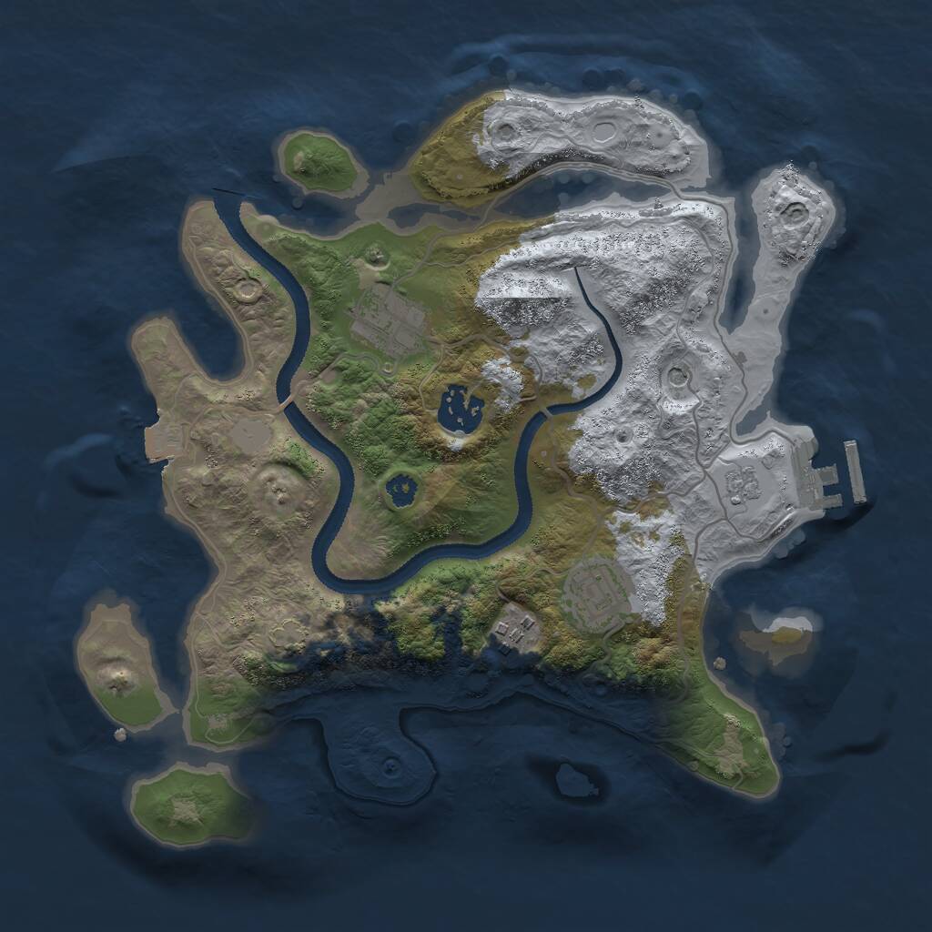Rust Map: Procedural Map, Size: 3000, Seed: 531084, 9 Monuments