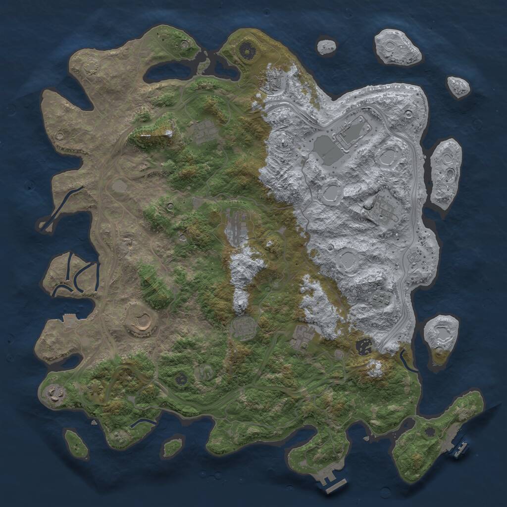 Rust Map: Procedural Map, Size: 4500, Seed: 102, 17 Monuments