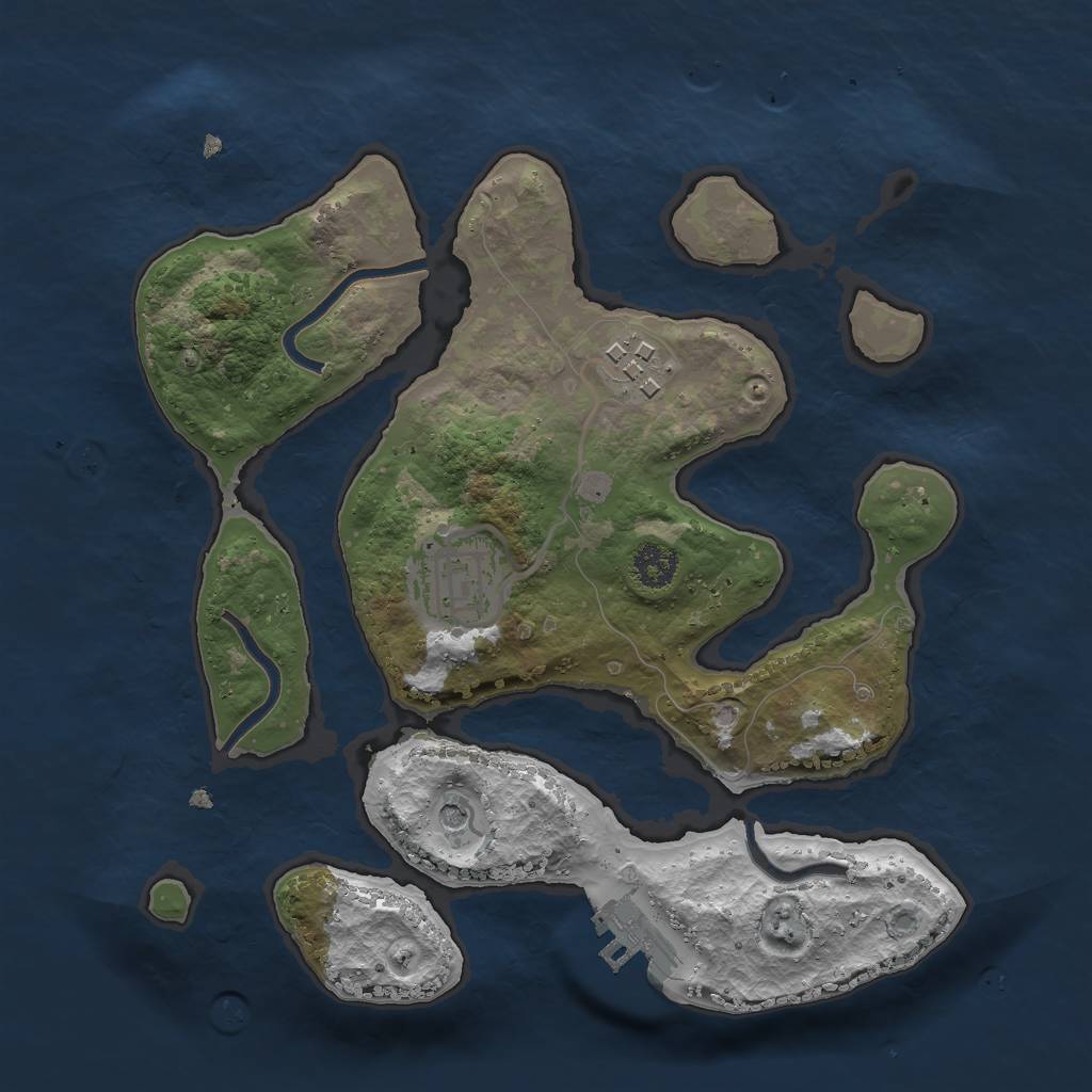 Rust Map: Procedural Map, Size: 2500, Seed: 1568538488, 6 Monuments