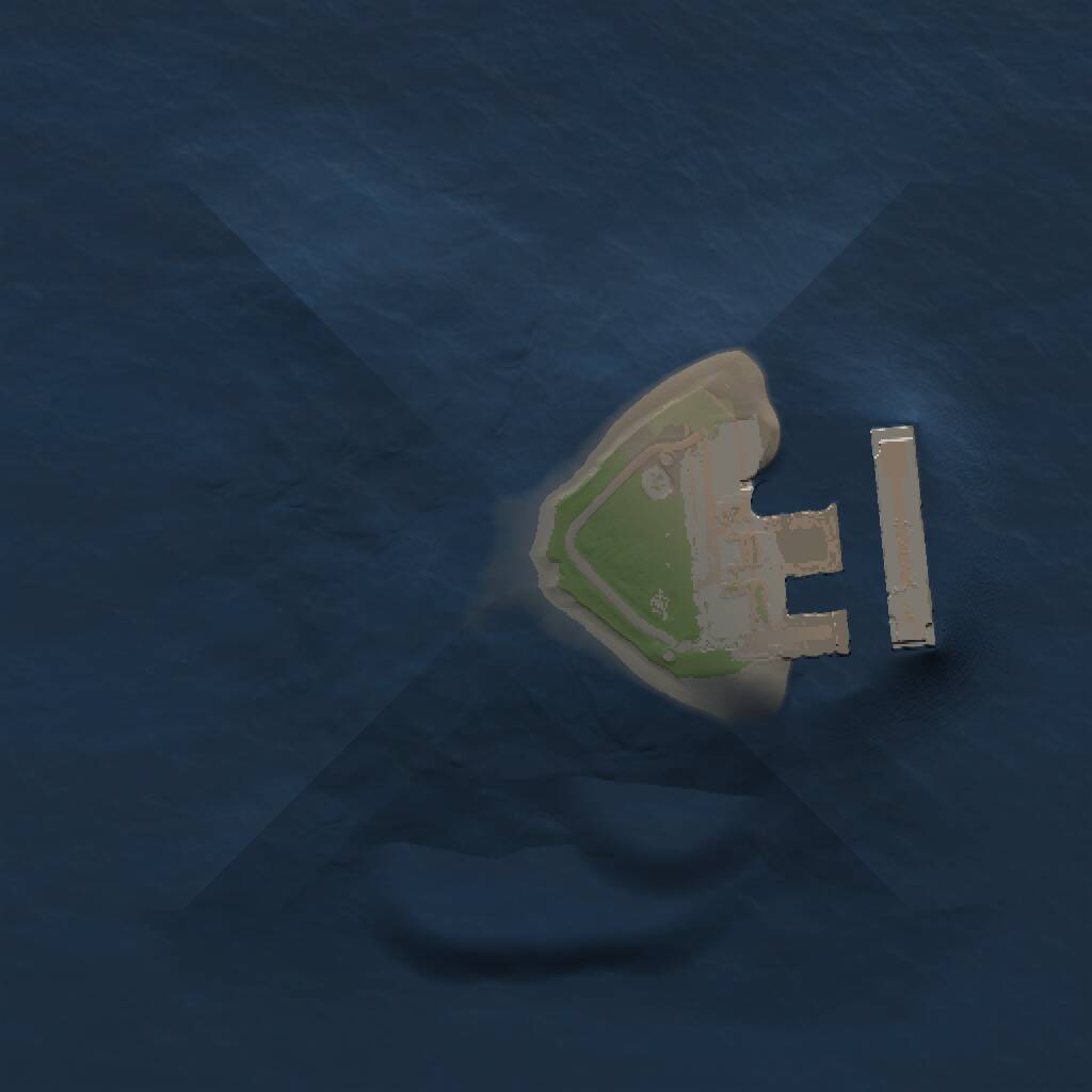 Rust Map: Procedural Map, Size: 1000, Seed: 4343, 2 Monuments