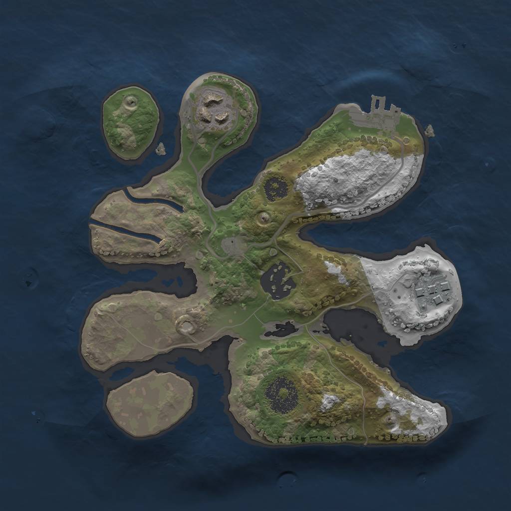 Rust Map: Procedural Map, Size: 2200, Seed: 356, 6 Monuments