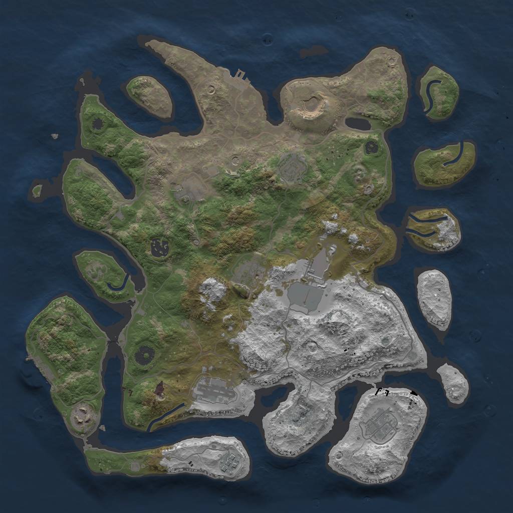 Rust Map: Procedural Map, Size: 4000, Seed: 1782897581, 15 Monuments