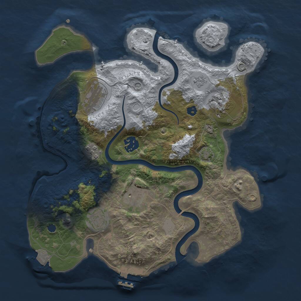Rust Map: Procedural Map, Size: 3000, Seed: 407908, 11 Monuments