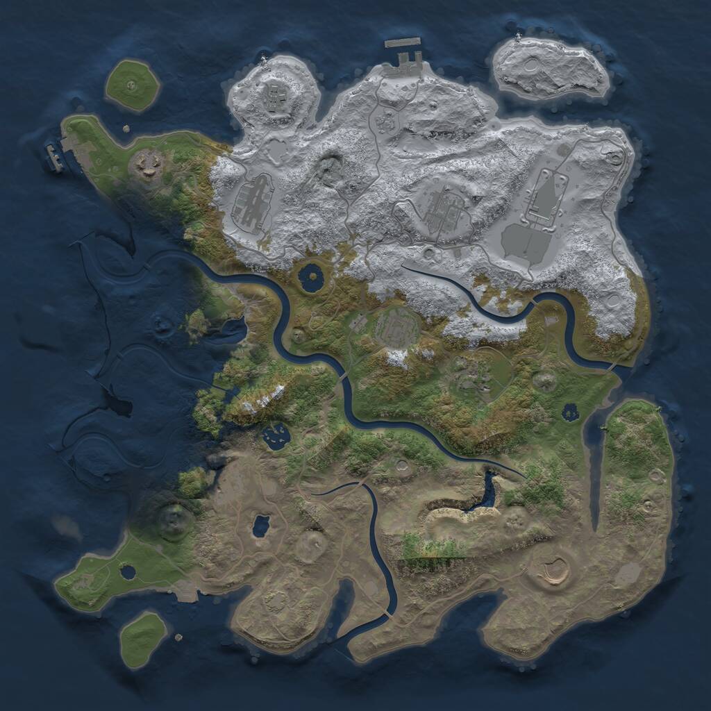 Rust Map: Procedural Map, Size: 4000, Seed: 379549506, 16 Monuments