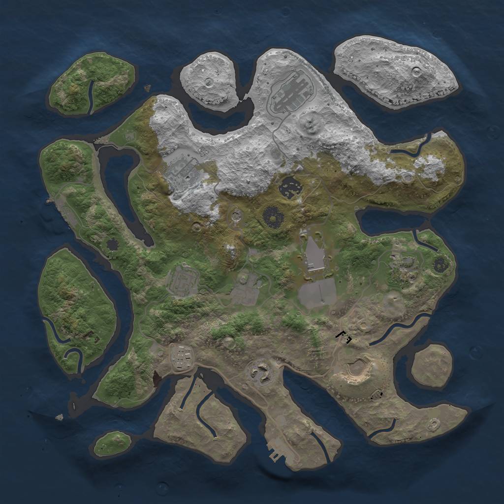 Rust Map: Procedural Map, Size: 3500, Seed: 1471578442, 15 Monuments