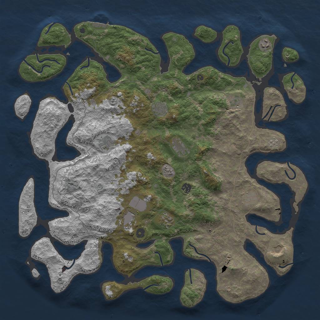 Rust Map: Procedural Map, Size: 5000, Seed: 500049526, 15 Monuments