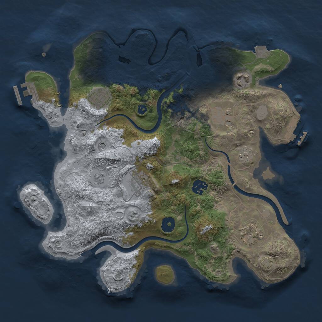 Rust Map: Procedural Map, Size: 3250, Seed: 2463, 13 Monuments