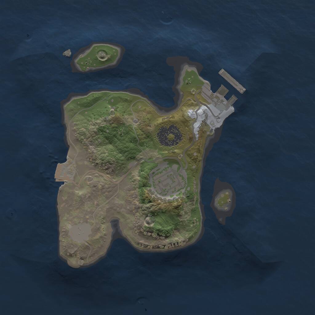 Rust Map: Procedural Map, Size: 2000, Seed: 881765234, 3 Monuments