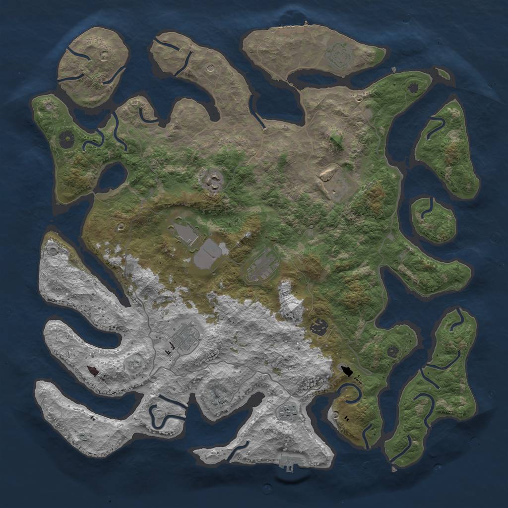 Rust Map: Procedural Map, Size: 4500, Seed: 15382, 13 Monuments