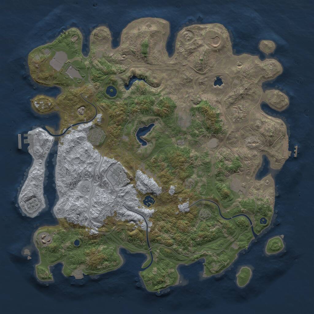 Rust Map: Procedural Map, Size: 4363, Seed: 827, 16 Monuments