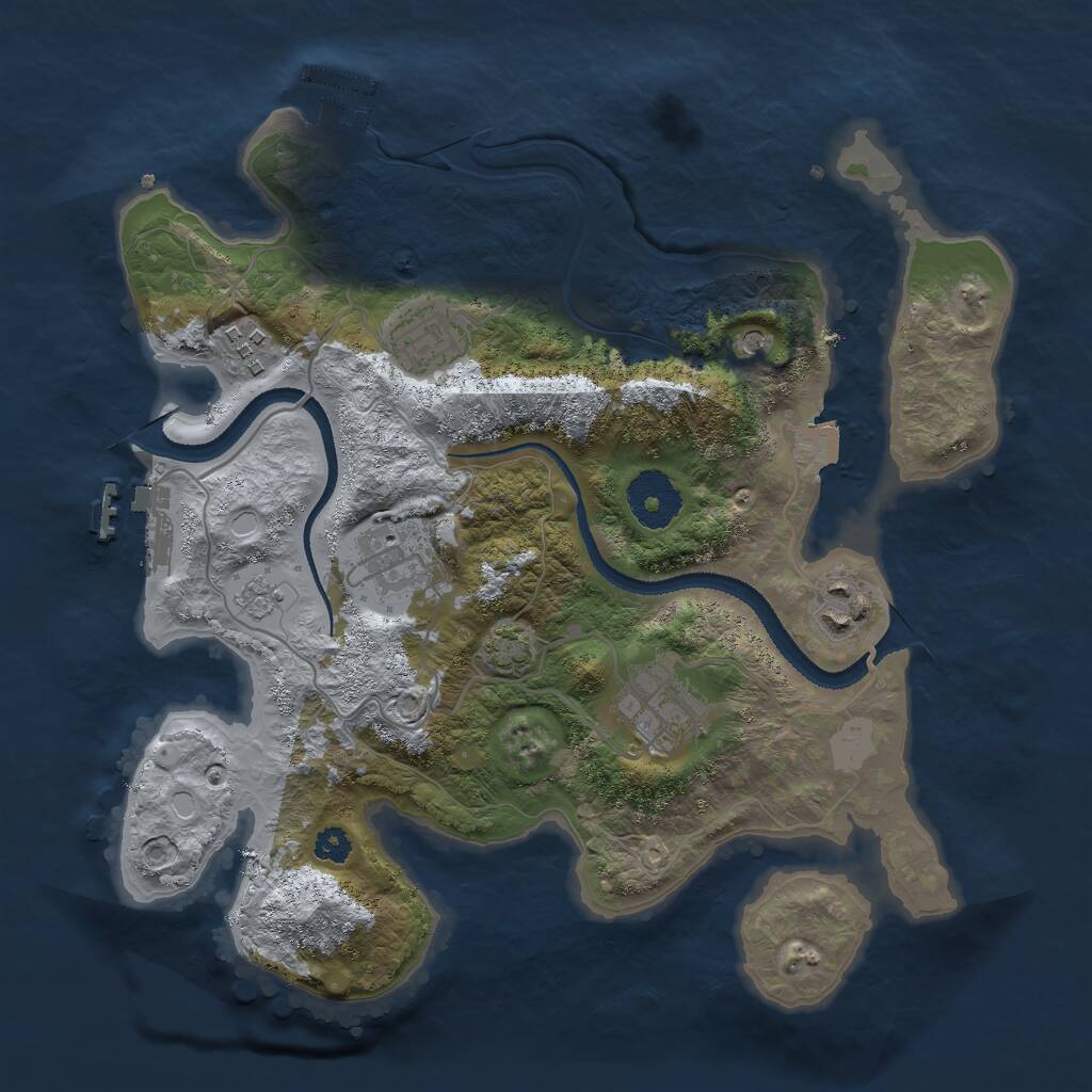 Rust Map: Procedural Map, Size: 3000, Seed: 23455, 11 Monuments