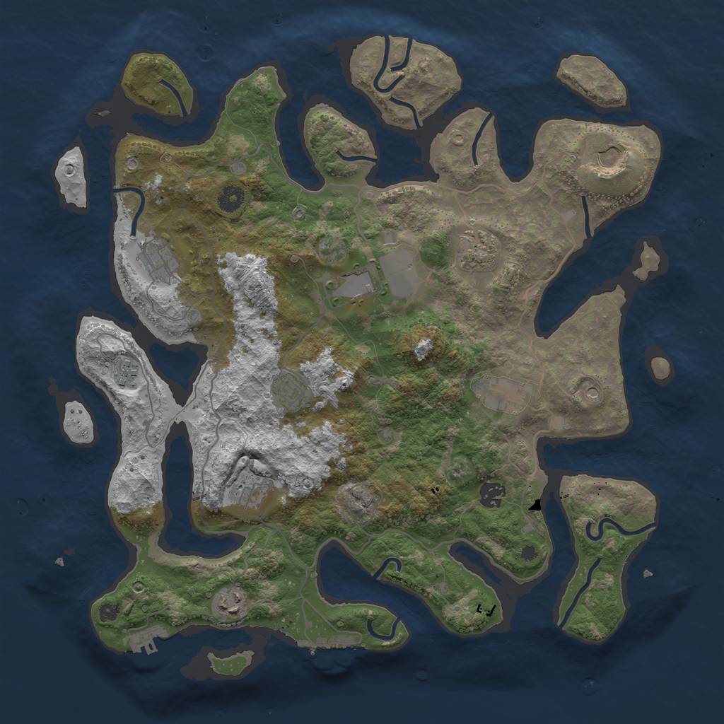 Rust Map: Procedural Map, Size: 4100, Seed: 1087680556, 15 Monuments