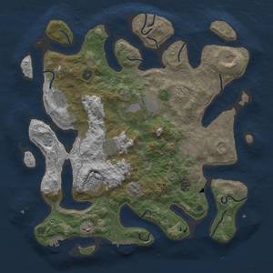 Thumbnail Rust Map: Procedural Map, Size: 4100, Seed: 1087680556, 15 Monuments